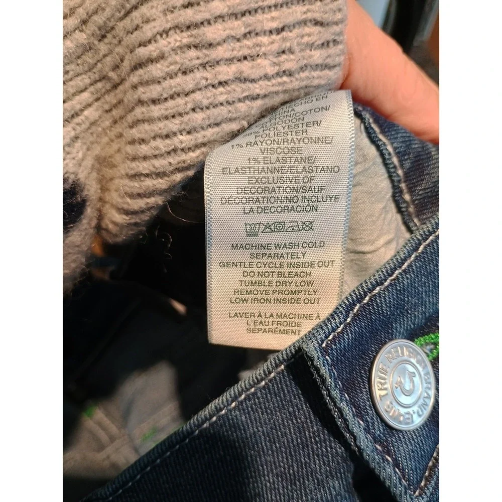 True Religion Jeans Mens Size 33x34‎ Ricky Big T Flap Relaxed Straight Sunkissed